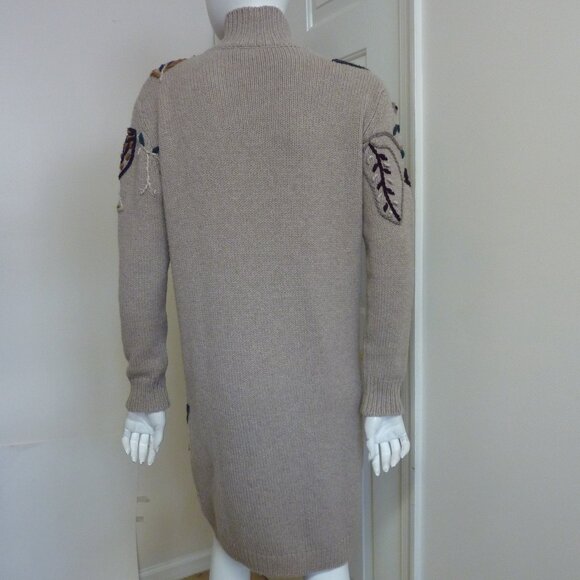 Salvatore Ferragamo Leaf Embroidered Wool & Cashmere Sweater Dress - Picture 4 of 6